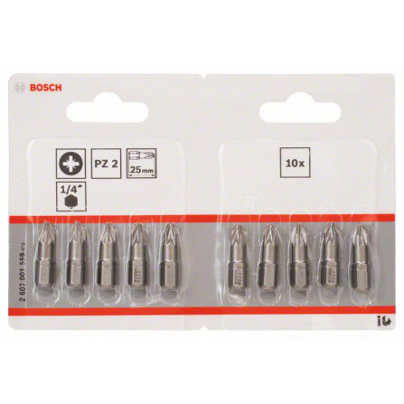 Bosch spiralboresæt, 10 stk, PZ2, 25 mm