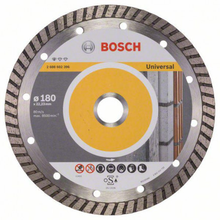 Universal diamantskæreskive til byggeri Bosch Standard Turbo, 180 x 22,23 x 2,5 mm, 1 stk.