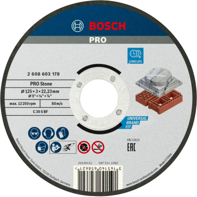Bosch PRO stenskæreskive, 125 x 3 x 22,23 mm