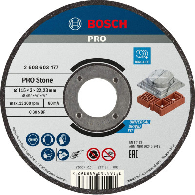 Bosch PRO stenskæreskive (2608603177), 115 x 3 x 22,23 mm