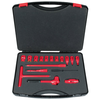 KS Tools 3/8" topnøglesæt med isoleret værktøj, 16 dele (117.1882)
