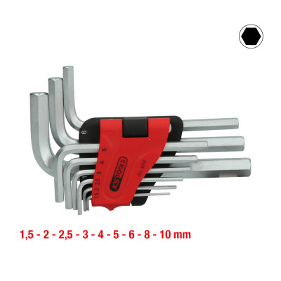 KS Tools Unbrakonøglesæt, i foldbar holder, 9 dele 1,5-10 mm (151.3212)