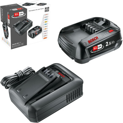 Batteri- og opladersæt Bosch PBA 1600A031T4 (18 V, 2,5 Ah)