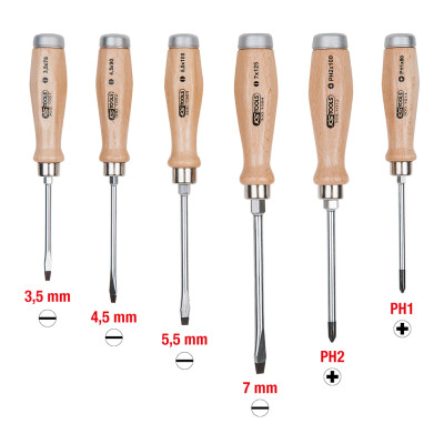 KS Tools ERGOTORQUE WOODmax slagskruetrækkersæt, 6 dele (300.1050)
