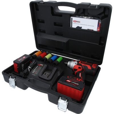 KS Tools eMONSTER 1/2" børsteløs batteridrevet slagskruetrækkersæt, 9 dele (515.6100)