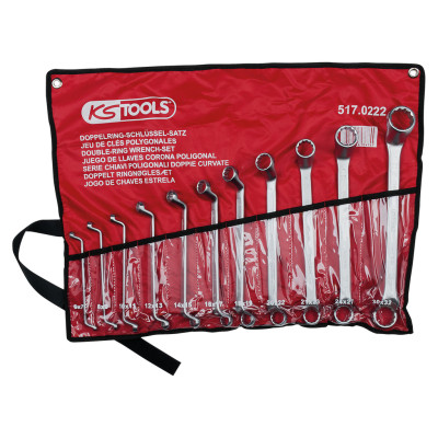 KS Tools Dobbelt ringnøglesæt, forskudt, 11 dele 6-32 mm (517.0222)