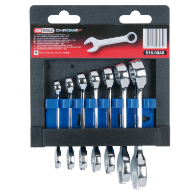 KS Tools CHROMEplus ringgaffelnøglesæt, kort, 7 dele (518.0040)