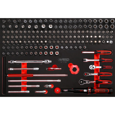 KS Tools 1/4" topnøglesæt i skumindlæg, 169 dele (811.0169)