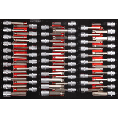KS Tools 1/2" bit-topsæt i skumindsats, 64 dele (811.1064)