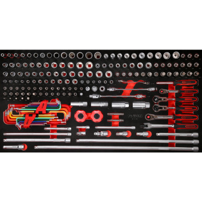 KS Tools 1/4" + 3/8" topnøglesæt i skumindlæg, 183 dele (813.0183)