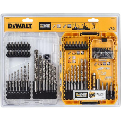 DeWalt bore- og bitssæt DT70761-QZ, 72 dele, ToughCase