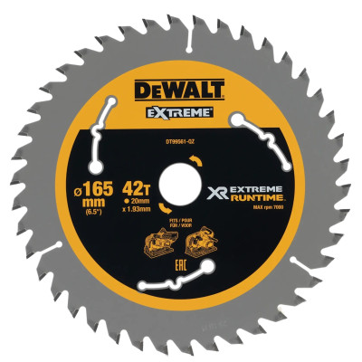 DeWalt EXTREME rundsavklinge DT99561-QZ 165 x 20 mm 42 tænder