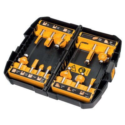 DeWalt HM-fræsersæt DT90016-QZ 12 dele 8 mm skaft