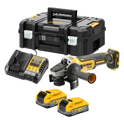 DeWalt akku vinkelsliber DCG405S2T 125 mm 18 V Powerstack