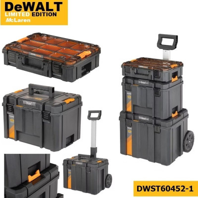 DeWalt værktøjskassetårn med trolley DWST60452-1 TSTAK x McLaren F1 Team, 3 dalių komplektas