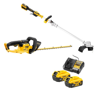 DeWalt akku havesæt DCMST561HT-QW hækkeklipper, græstrimmer, 2 x 5,0 Ah og oplader