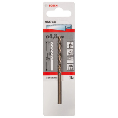 Bosch HSS-Co metalbor DIN 338 4,8×52×86 mm