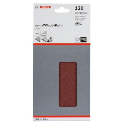 Bosch C430 slibeark 93 × 230 mm, P120, 10 pcs