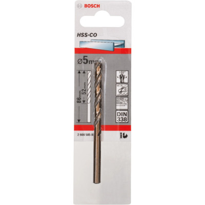 Bosch HSS-Co DIN 338 bor 5,1 × 52 × 86 mm