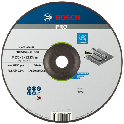 Bosch PRO Stainless Steel grinding disc slibeskive 230 × 6 × 22,23 mm
