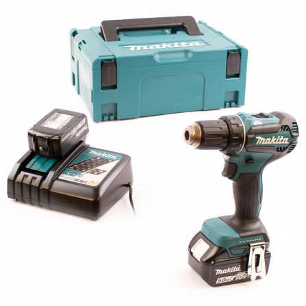 Makita DDF485RTJ akku-boremaskinesæt, 18 V, 2 x 5 Ah, oplader + kuffert