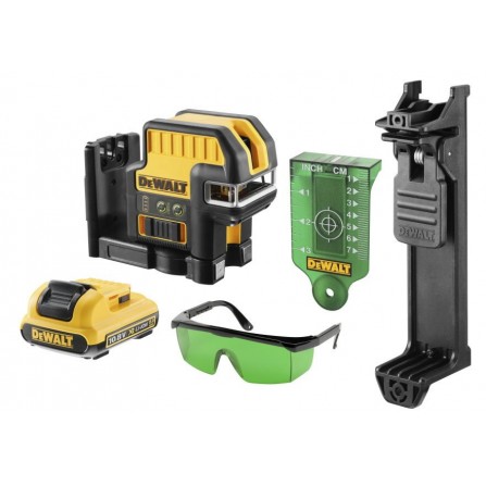 Dewalt Cordless Green Cross Laser Level Kit DCE0825D1G-QW, 10,8 V, 1 x 2 Ah, oplader + etui