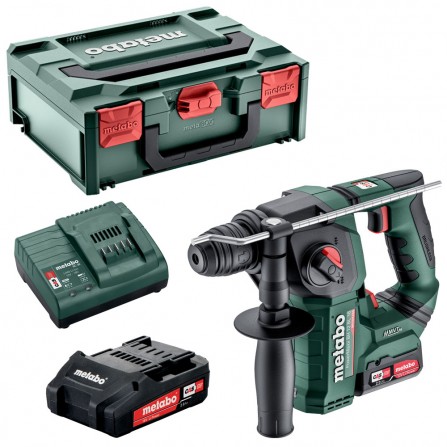 Akku borehammer Metabo PowerMaxx BH 12 BL 16 (600207500) sæt, 12 V, 2x2 Ah, lader, SDS-plus + kuffert